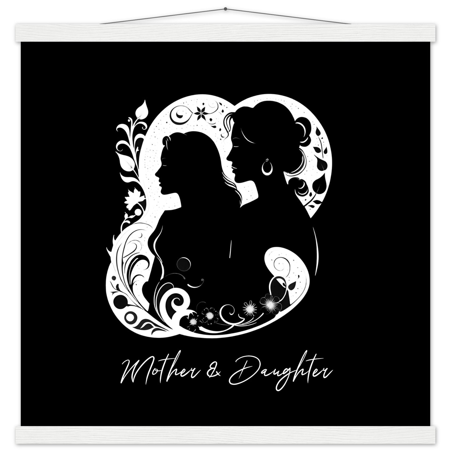 Matte Paper Poster with Hanger "Mommy & Daughter" (teen/adult & vine motive) Personalised gift | Printed and shipped with personalised names