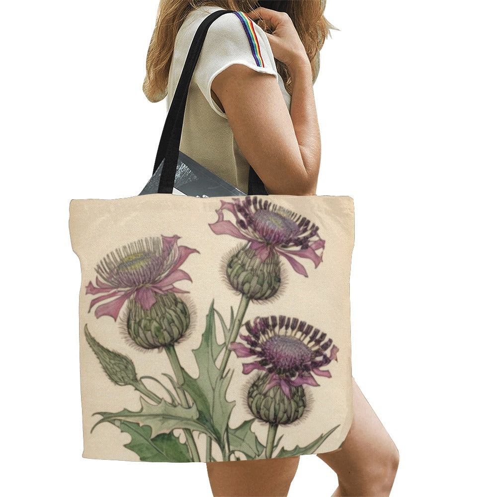 Purple Thistles Tote Bag - Glasgow Style Art