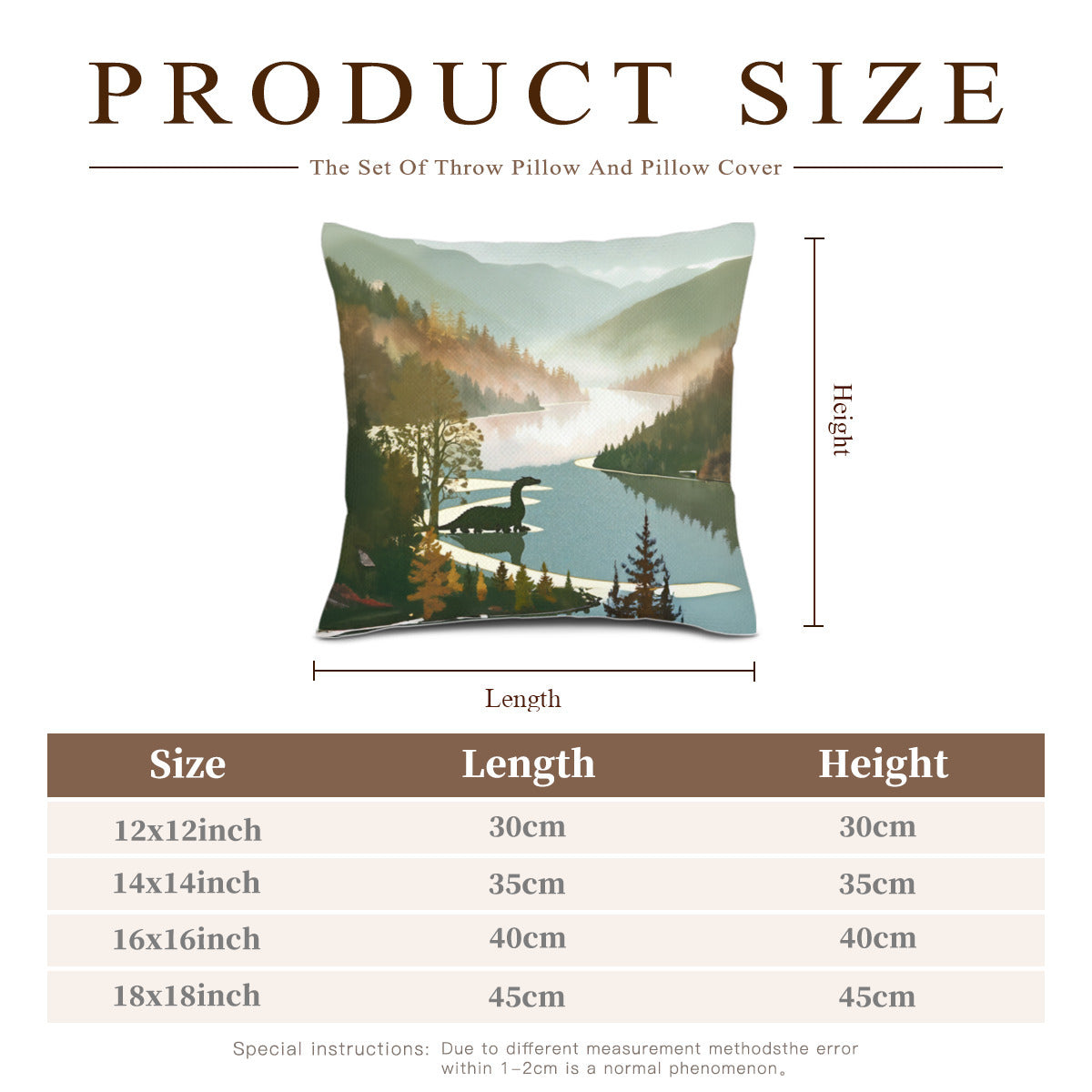 Pillow Cover + Pillow Filler "Loch Ness" - Scotland