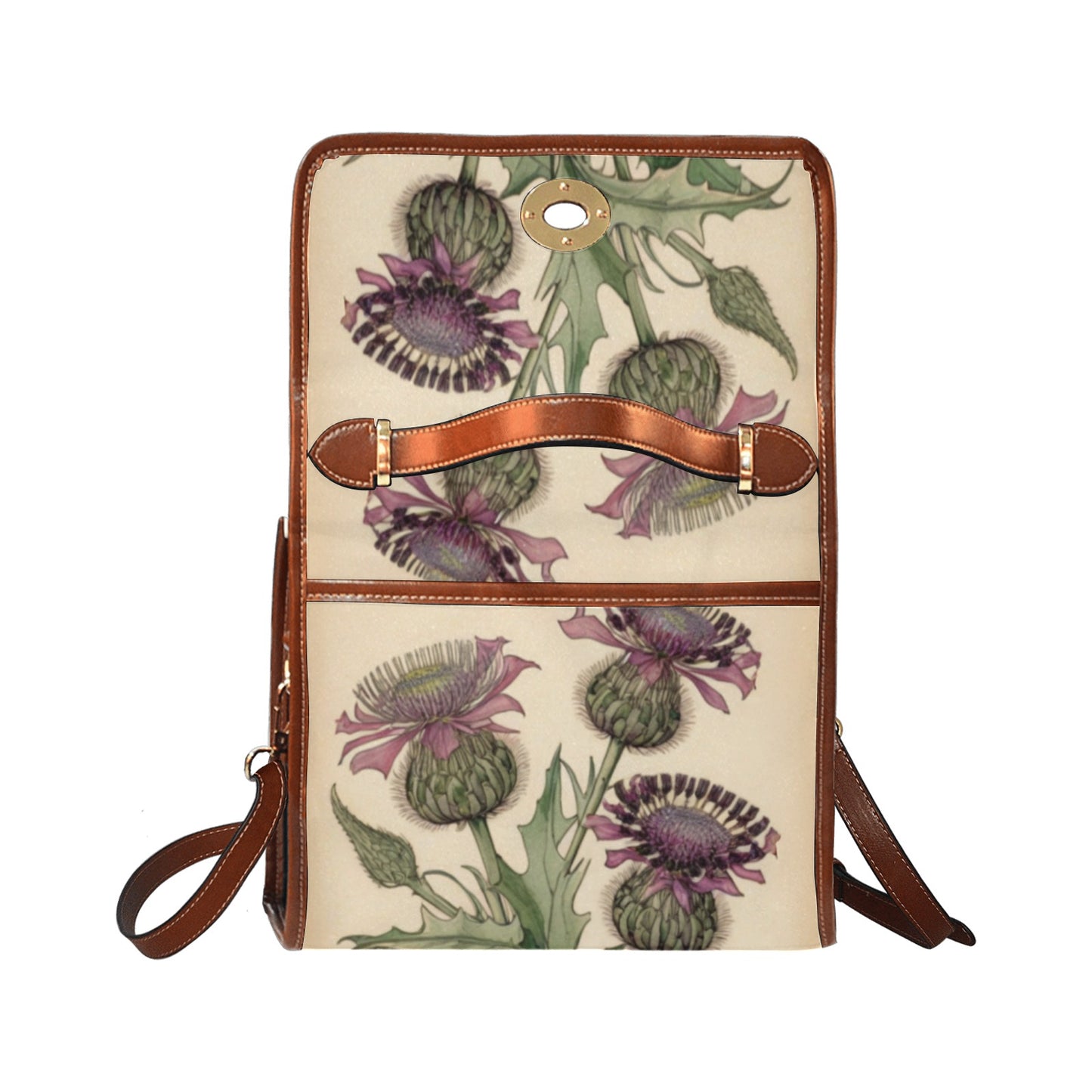 Chardons violets – Sac en toile de style Glasgow avec bandoulière | Glasgow Style Art