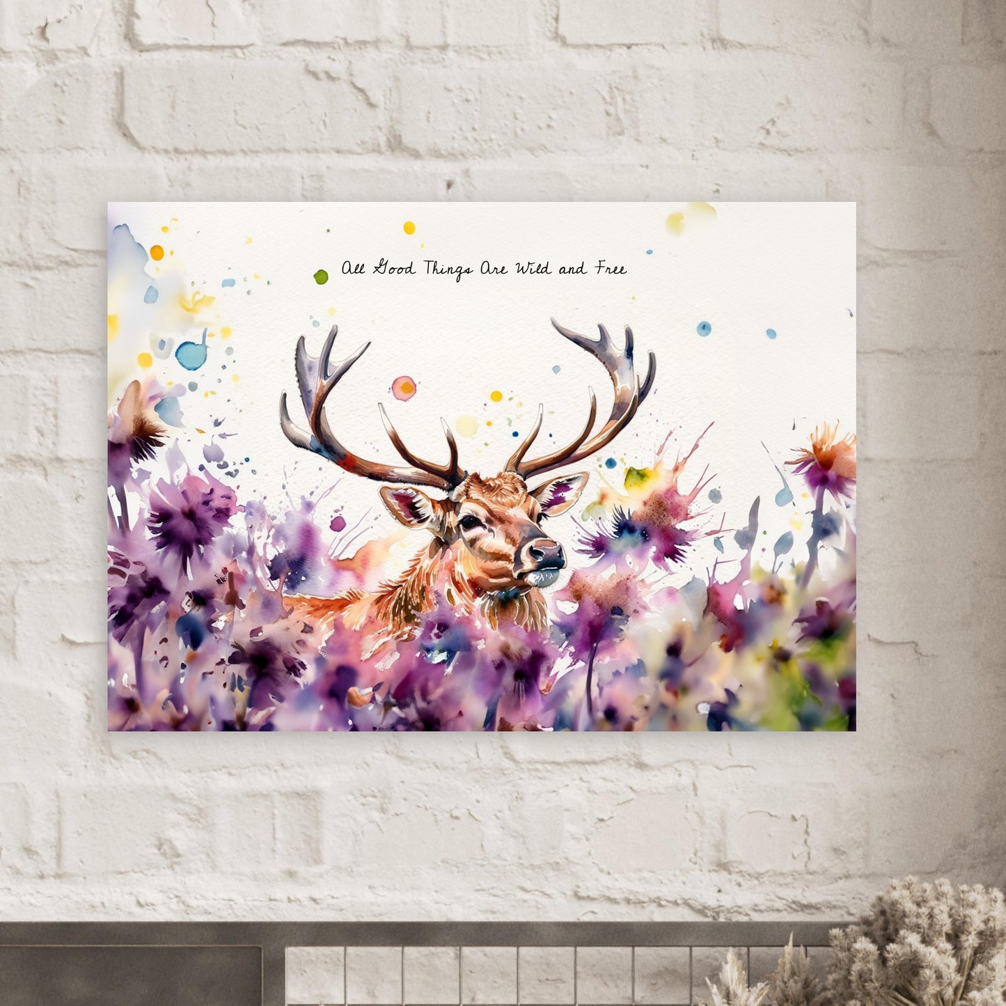 Custom Made "Stag Surrounded by Thistles" Artwork - Personalize Your Own Art | Farmhouse Style Collection