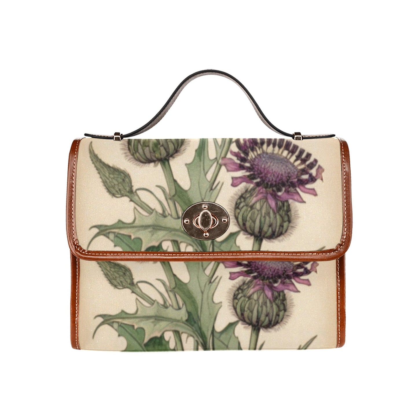 Purple Thistles - Glasgow Style Canvas Bag with shoulder straps | Glasgow Style Art