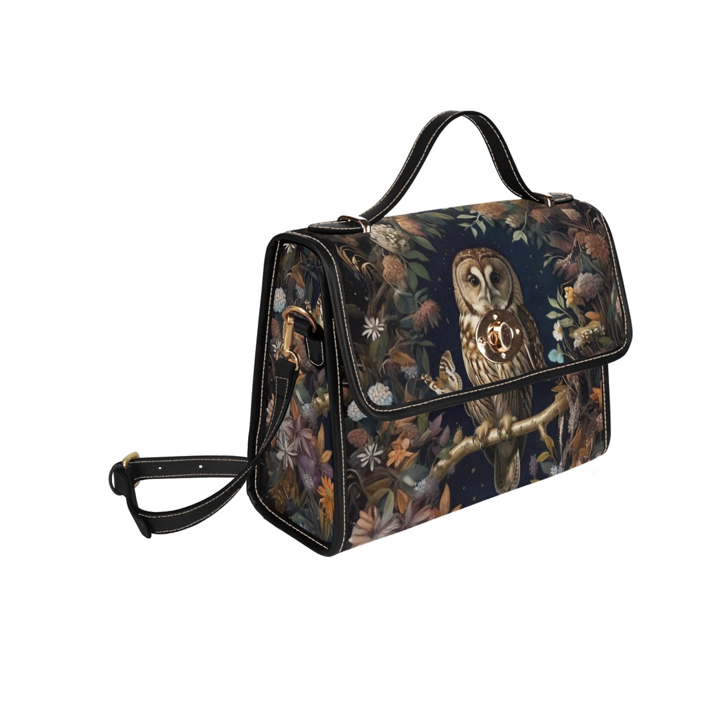 Celtic Wonderland - Tawny Owl - Canvas Bag with shoulder straps