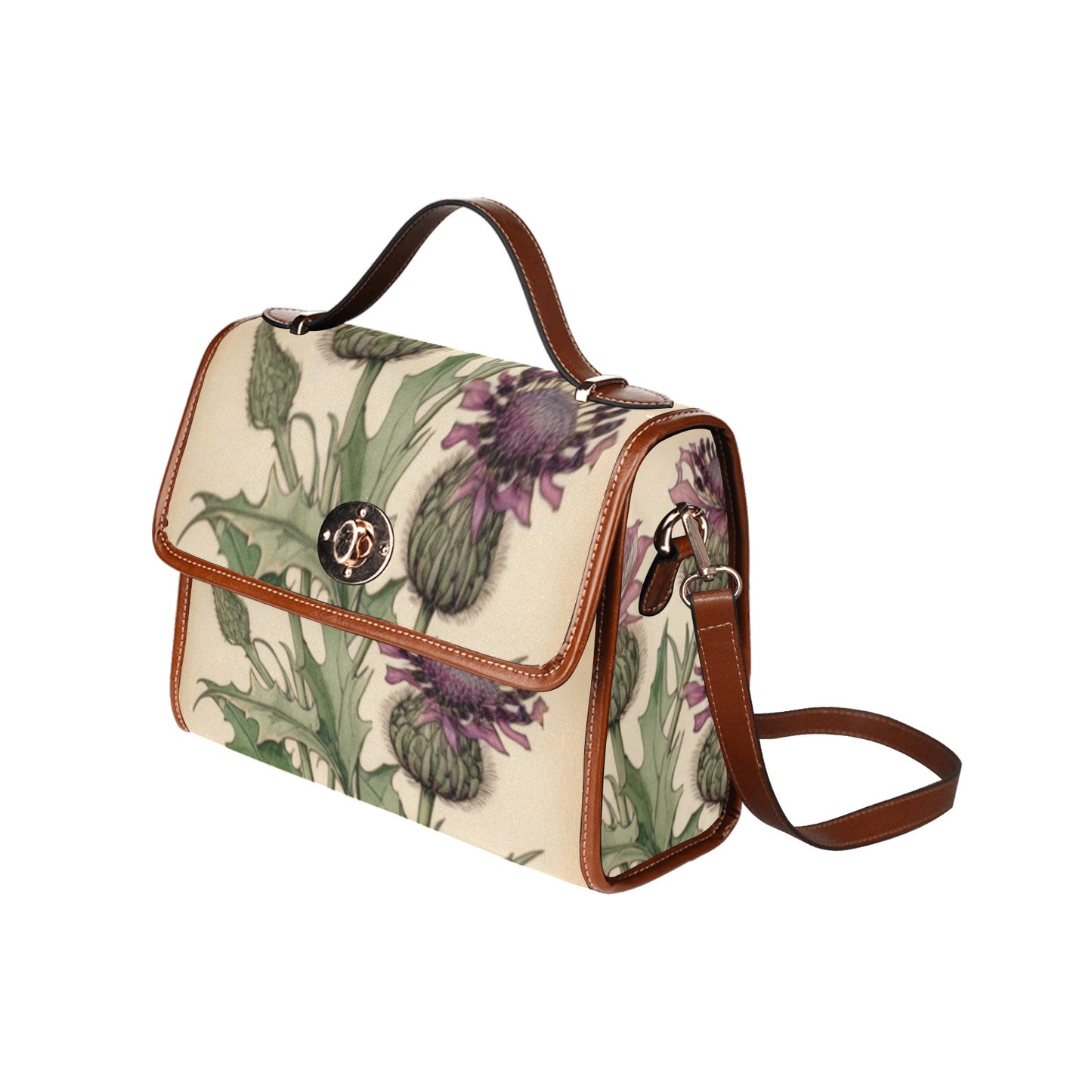 Chardons violets – Sac en toile de style Glasgow avec bandoulière | Glasgow Style Art