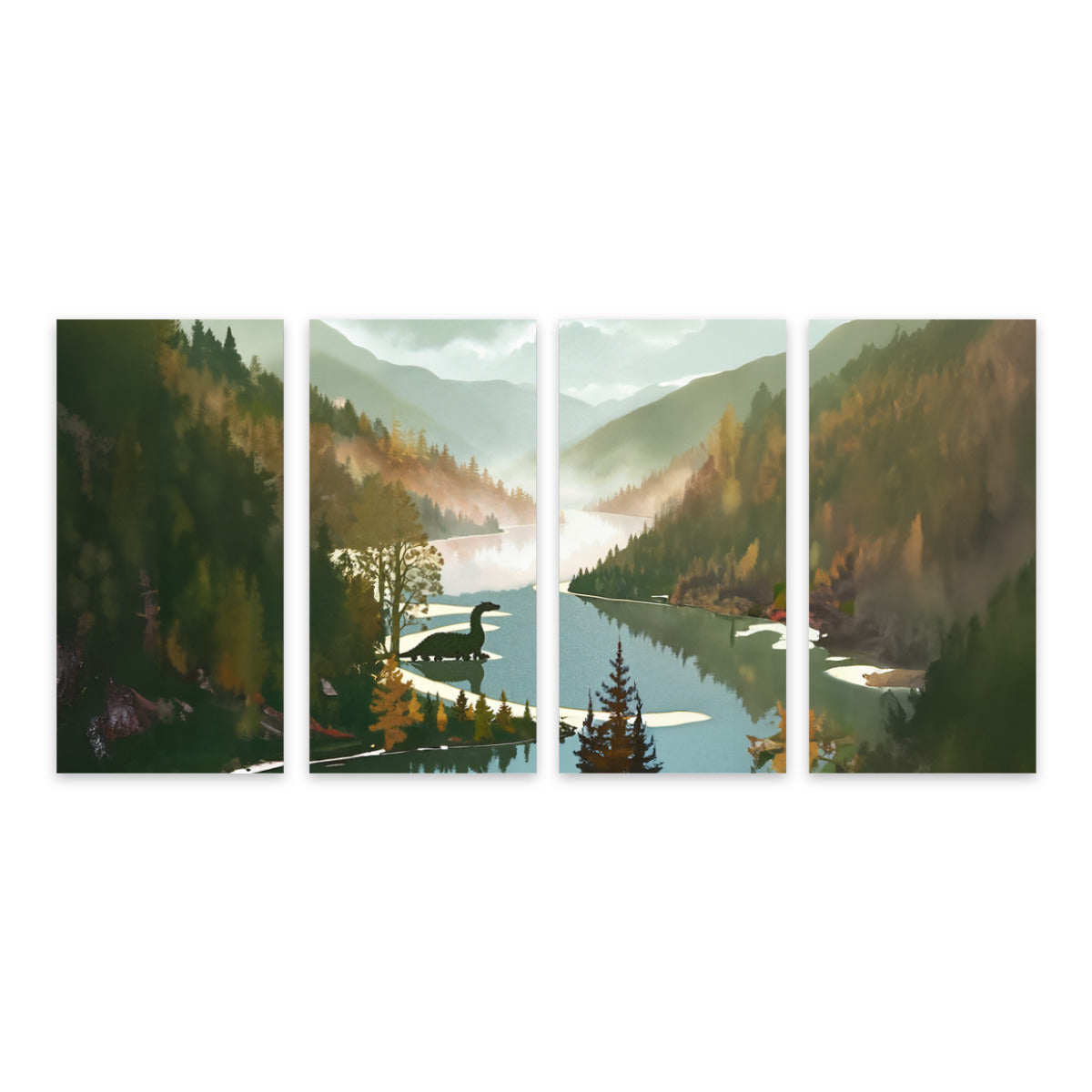 Loch Ness Quadriptych Painting