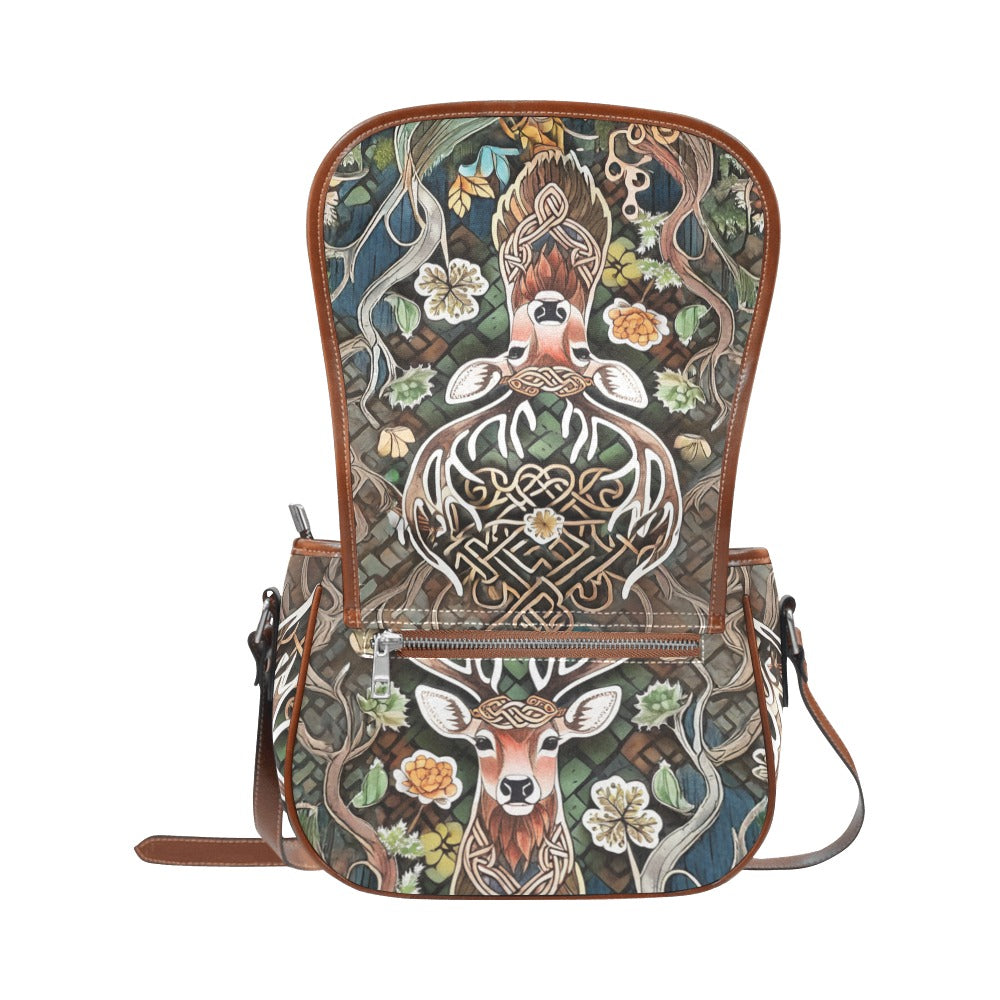 Celtic Red Deer Saddle Bag | Celtic Witch & Cat Hat Collection