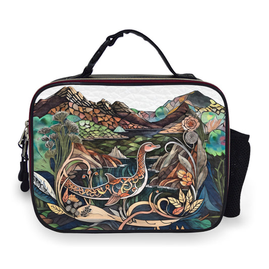 Vintage Loch Ness Monster Portable Leather Lunch Bag