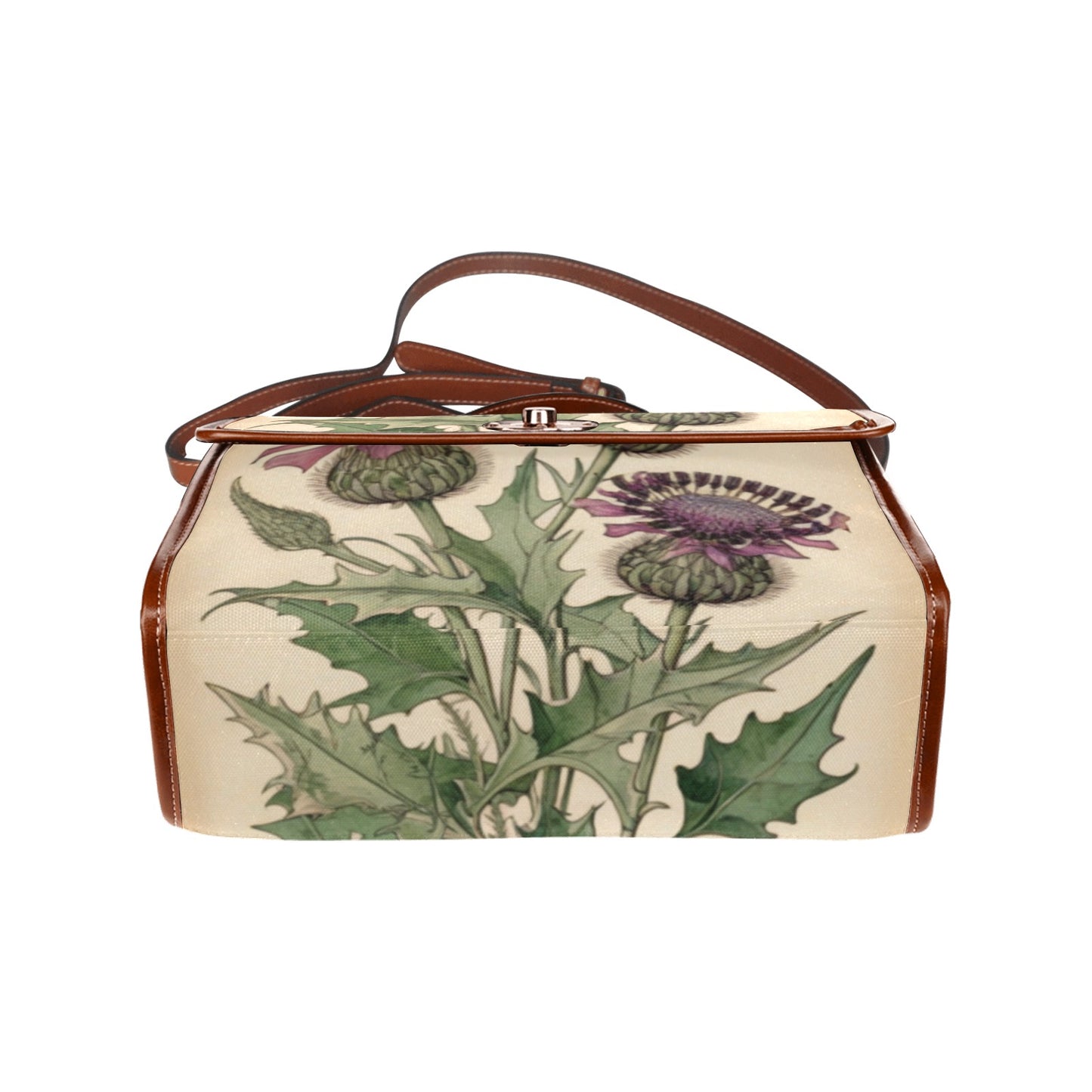 Chardons violets – Sac en toile de style Glasgow avec bandoulière | Glasgow Style Art