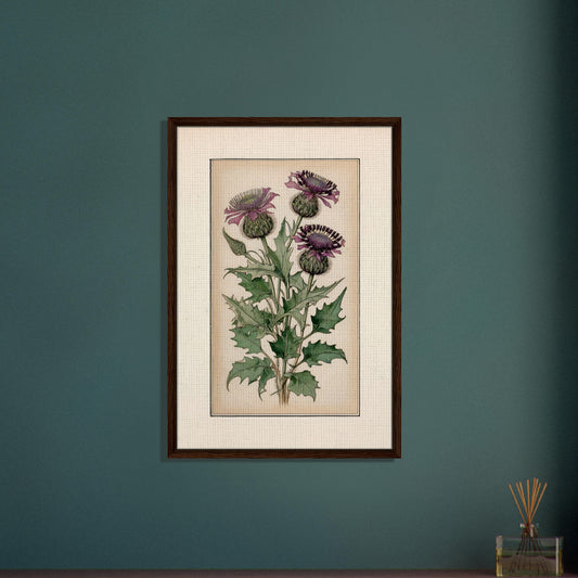 Framed Canvas "Purple Thistles" - Rennie Mackintosh Style - Glasgow Style Art - Art Nouveau