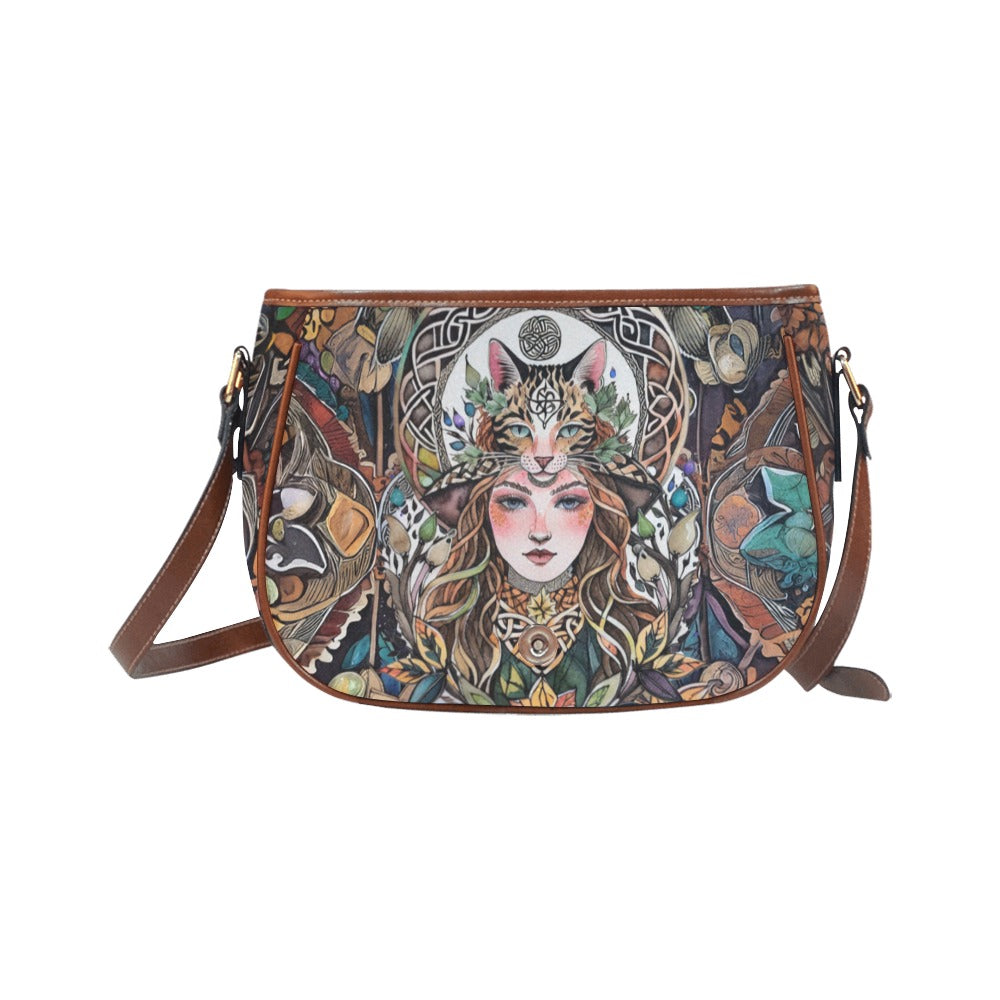 Celtic Witch & Cat Hat Saddle Bag