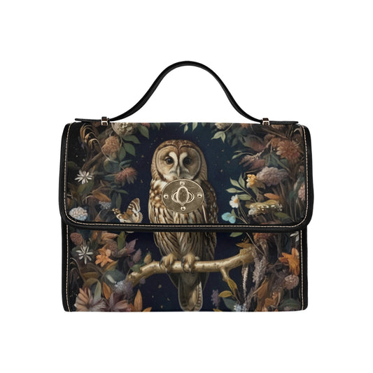 Celtic Wonderland - Tawny Owl - Canvas Bag with shoulder straps