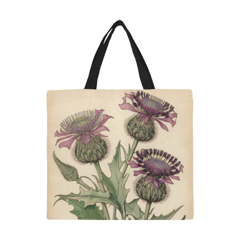 Tote Bag "Purple Thistles" - Glasgow Style Art 