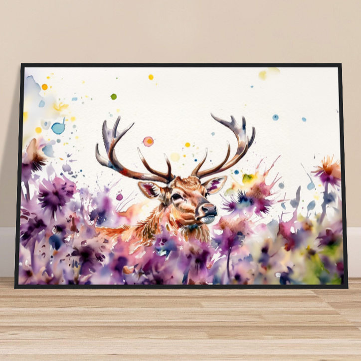 aquarelle stag painting