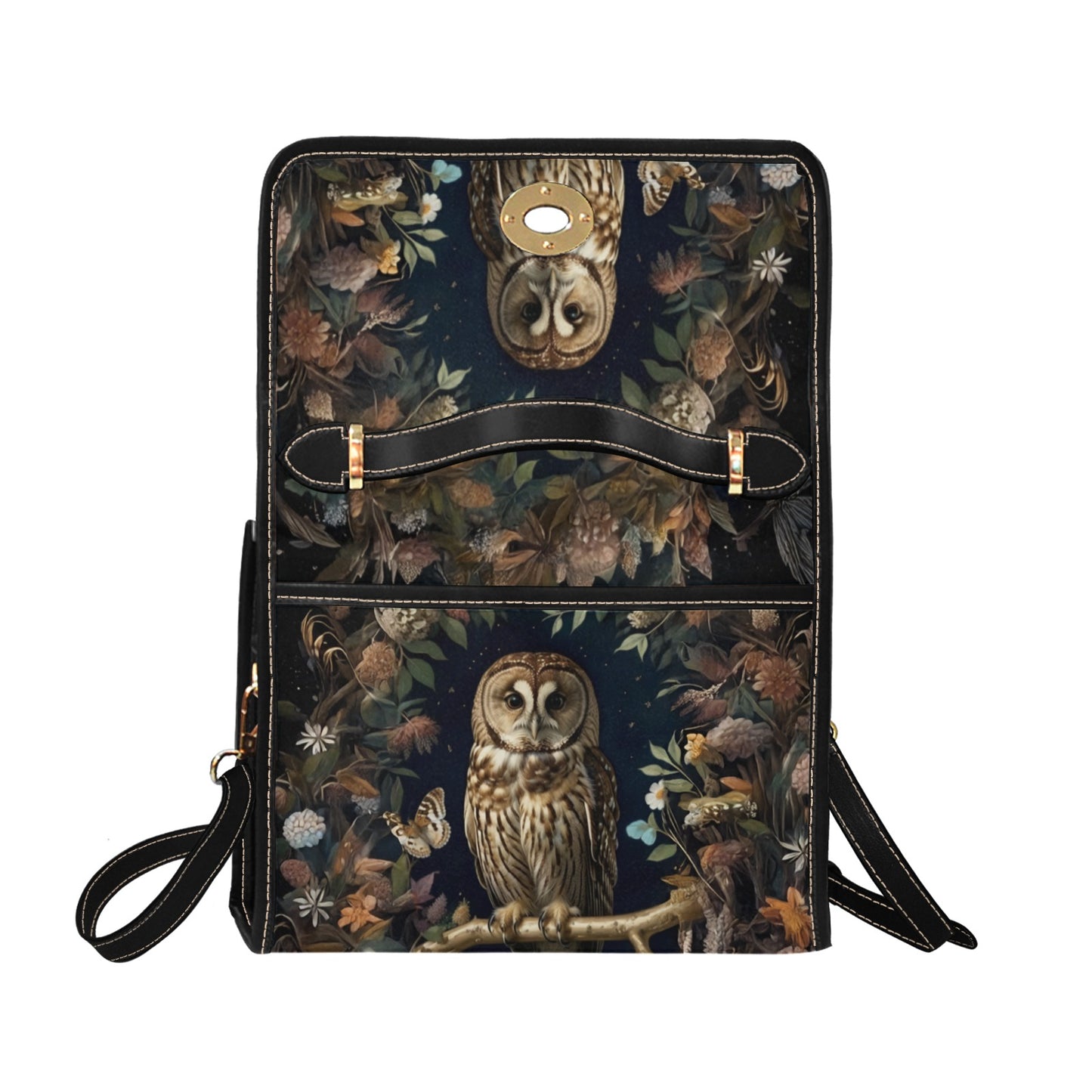 Celtic Wonderland - Tawny Owl - Canvas Bag with shoulder straps