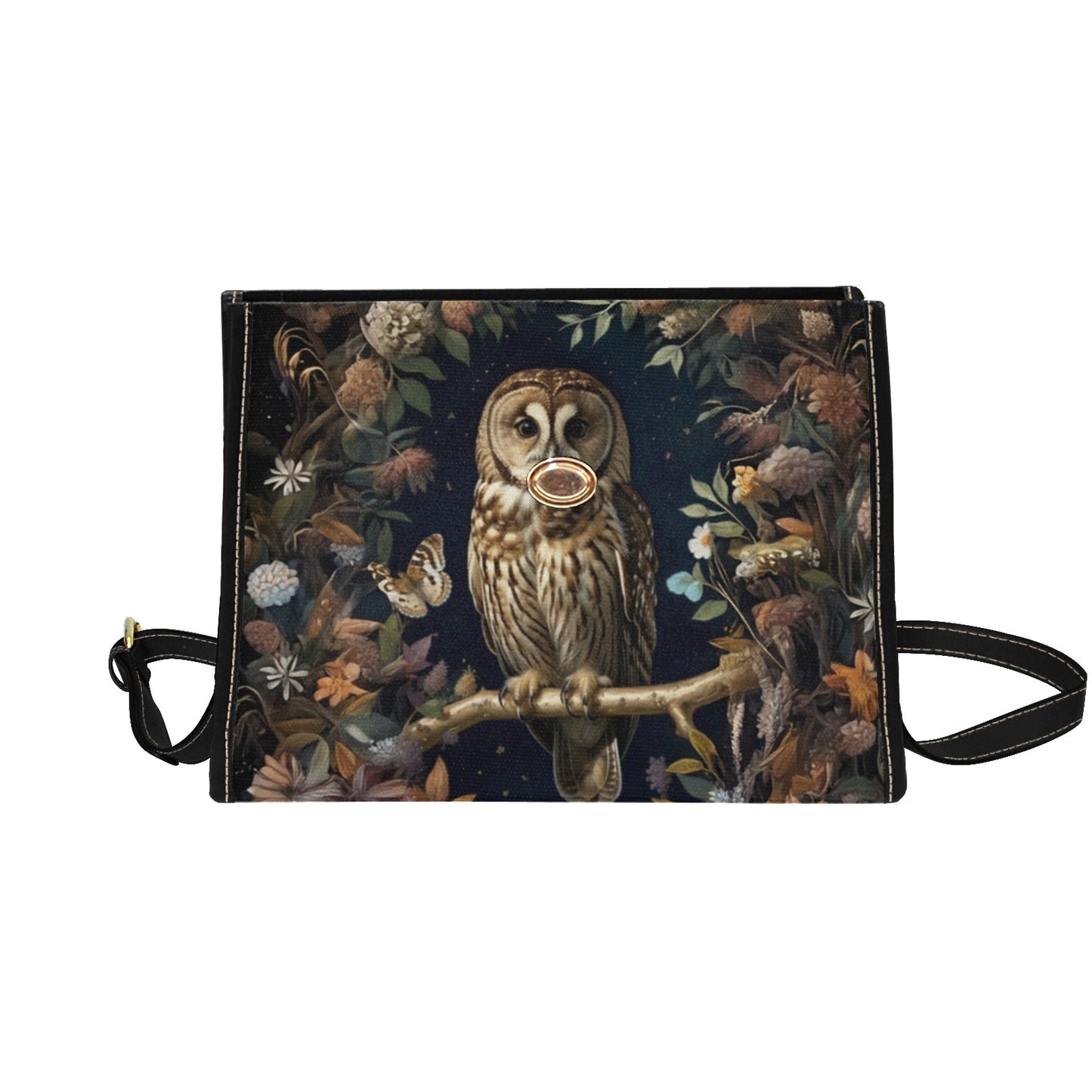 Celtic Wonderland - Tawny Owl - Canvas Bag with shoulder straps