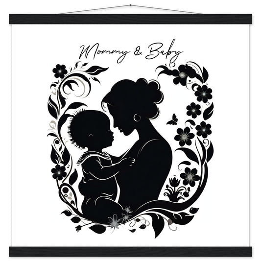 Matte Paper Poster with Hanger &nbsp;"Mommy &amp; Baby"| Printed and shipped with personalized names