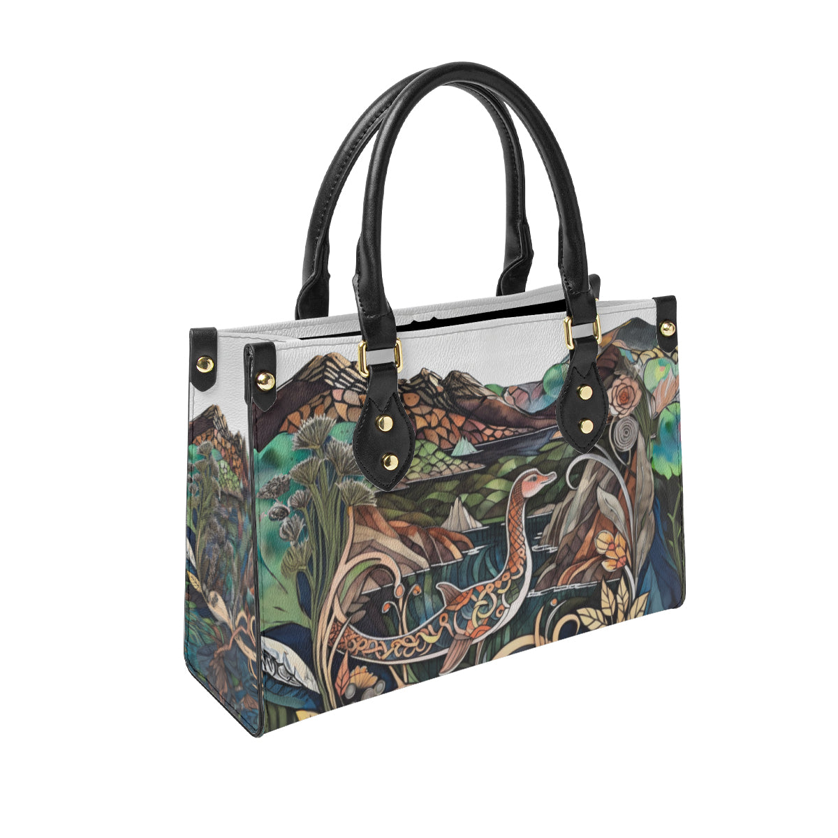 Vintage Loch Ness Monster Women's Tote Bag, Hand Bag