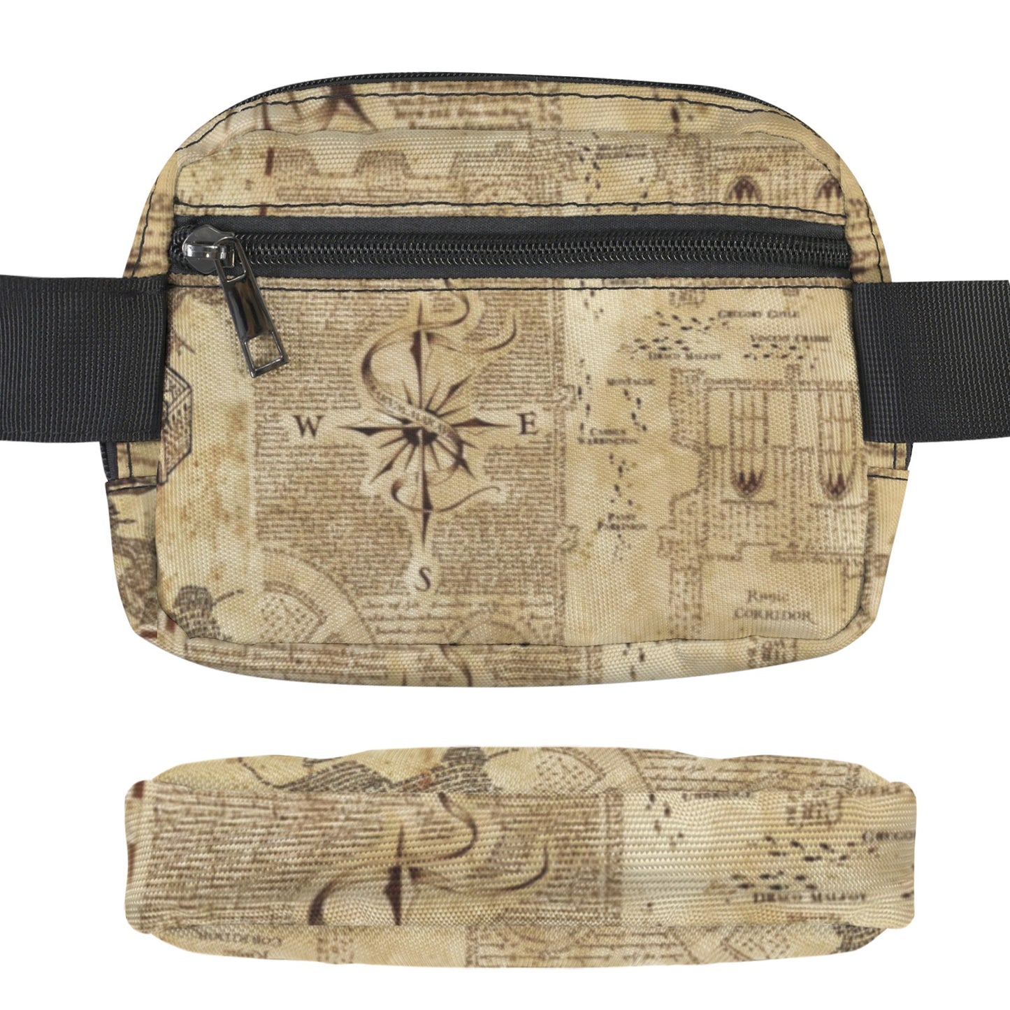 Marauder's Map - waist bag, fanny pack, belt bag, moon bag, belly bag