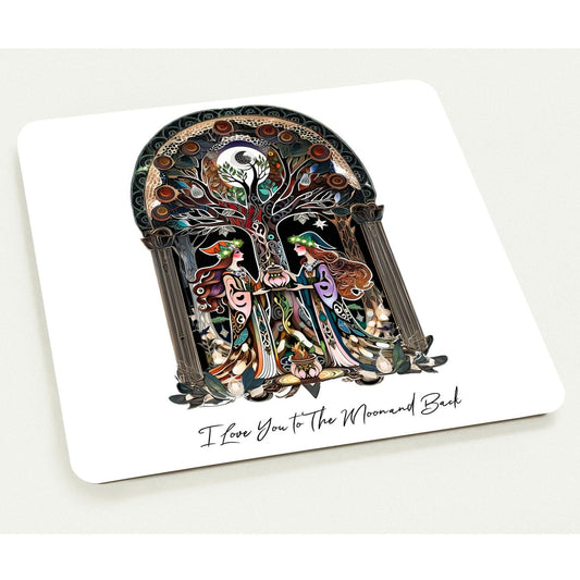 Customize Your Own Pack of 10 Cards - Best Friends Art "2 Celtic Witches" - incl. envelopes | Celtic Witch & Cat Hat Collection