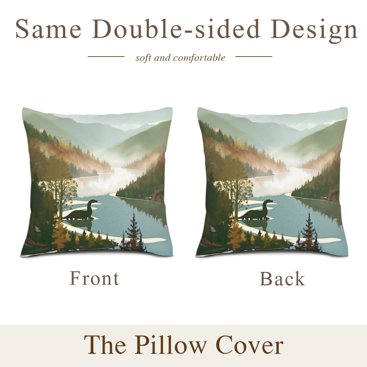 Pillow Cover + Pillow Filler "Loch Ness" - Scotland