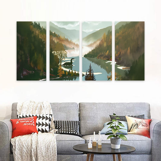 Loch Ness Quadriptych Painting