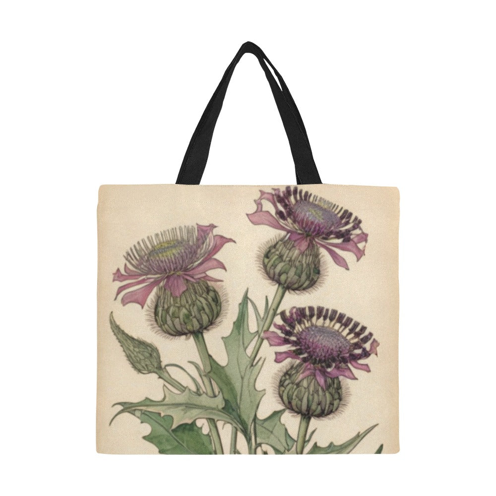 Purple Thistles Tote Bag - Glasgow Style Art